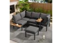 Ulife Gartenlounge-Set 4-teilig Modern Grau Stahl Bild 5