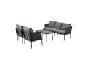 Ulife Gartenlounge-Set 5-tlg. Grau mit Komfortkissen Bild 5