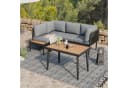 Ulife Gartenlounge-Set 3-tlg. Grau mit Ecksofa und Couchtisch Bild 2