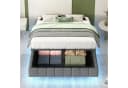 Ulife Polsterbett 140x200 Grau Beige mit LED und Stauraum Bild 2