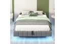 Ulife Polsterbett 140x200 Grau Beige mit LED und Stauraum Bild 4