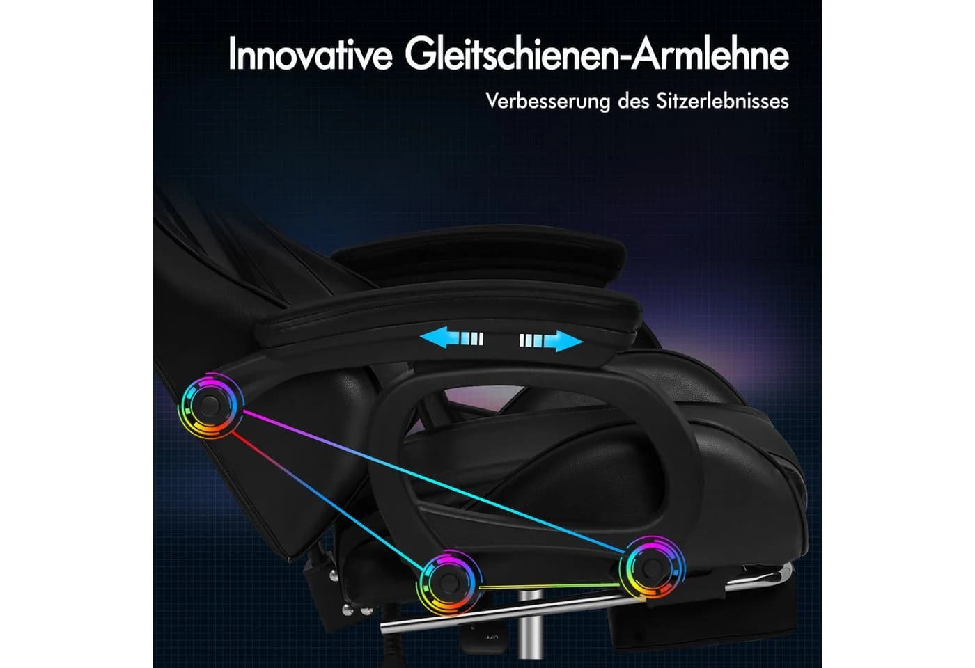 Gaming-Stuhl mit Massagefunktion und ergonomischem Design - Bild 3