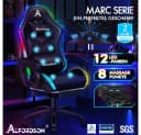 ALFORDSON Gaming-Stuhl 12 RGB LED-Farben Fernbedienung Schwarz Bild 1