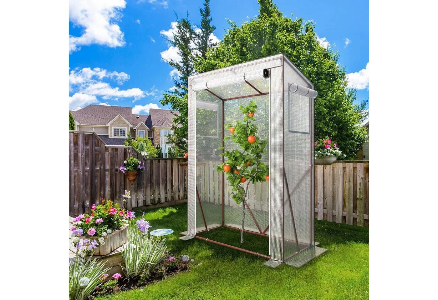 UDPATIO Foliengewächshaus Tomaten Gewächshaus, klein 150x100x50cm