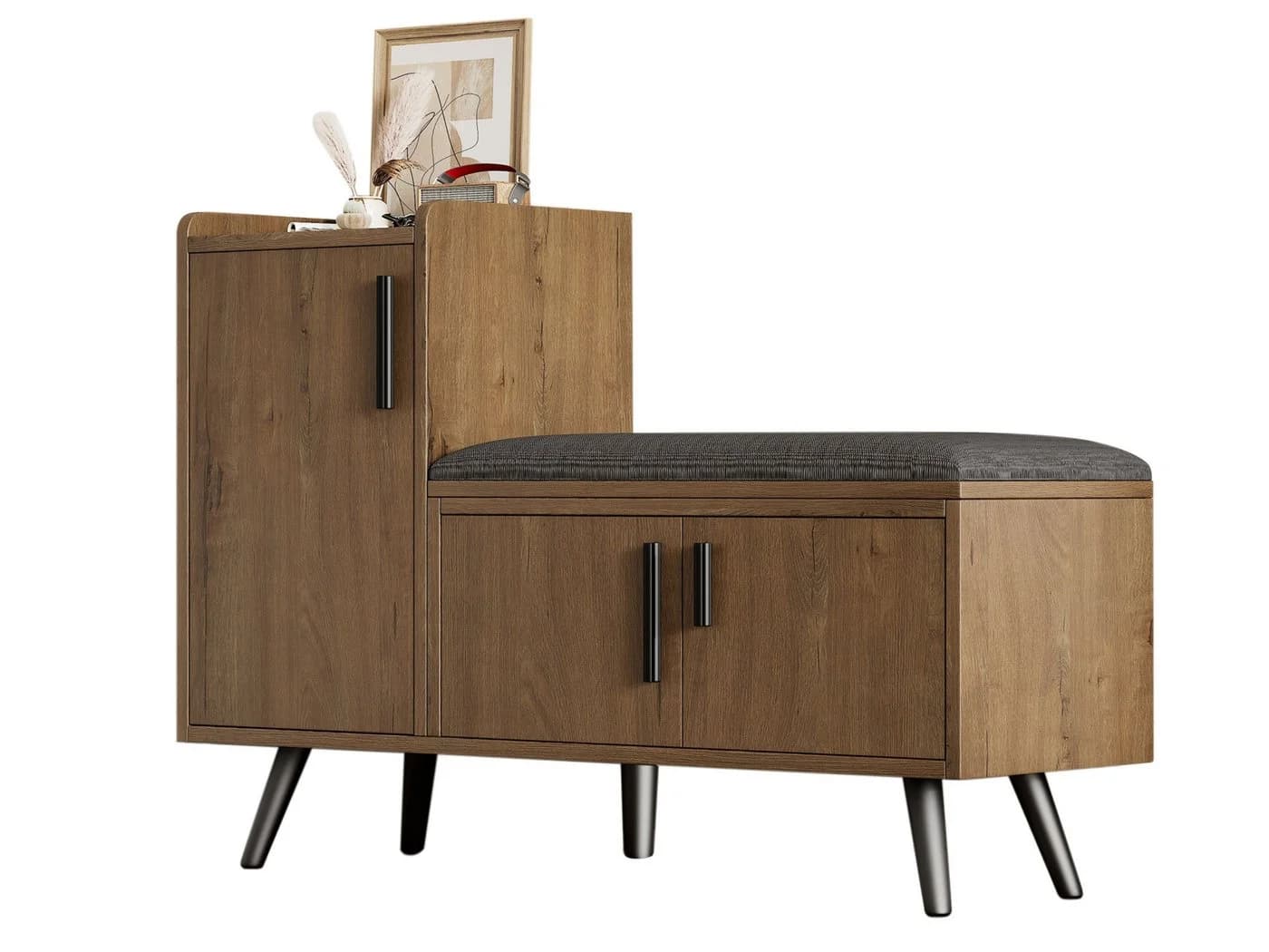 SeedWave Schuhschrank mit Sitzbank Braun Leinen - Bild 2