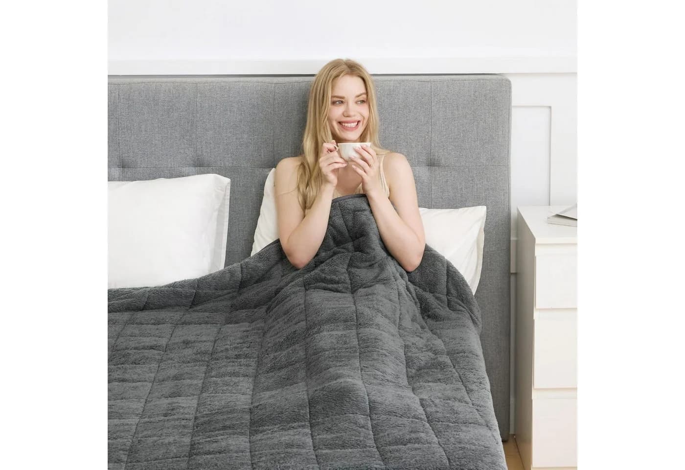 Good Nite Gewichtsdecke 6KG Grau Fleece Therapiedecke - Bild 2