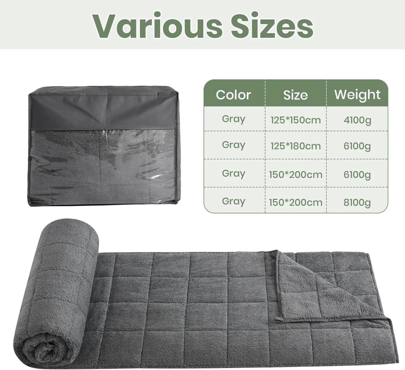 Good Nite Gewichtsdecke 6KG Grau Fleece Therapiedecke - Bild 5