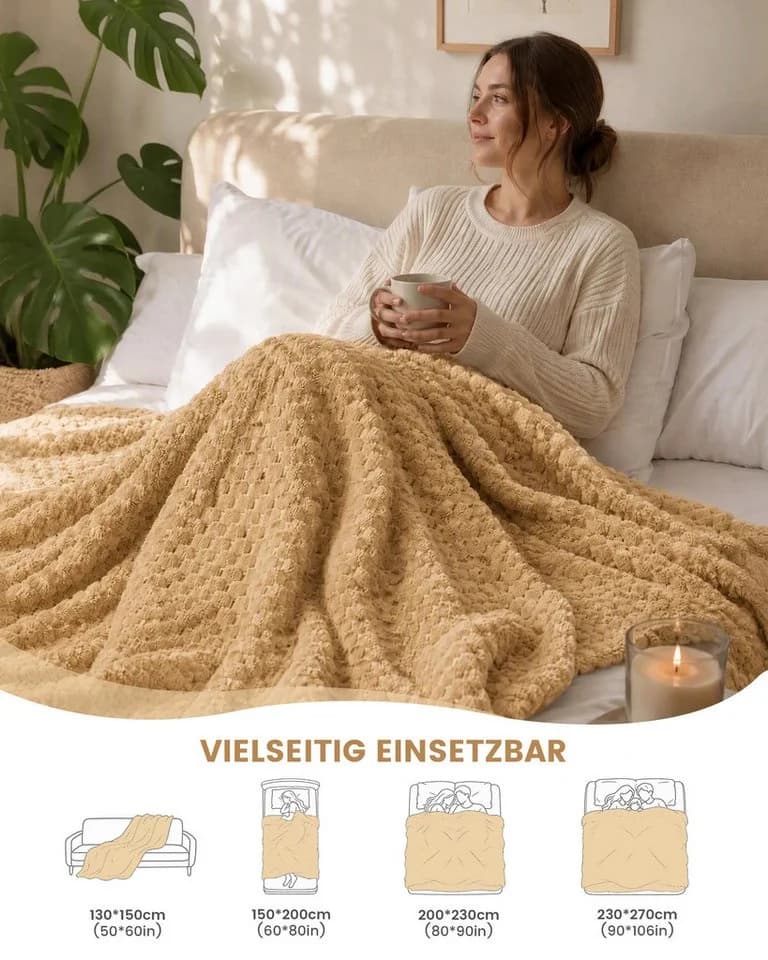 Kuschelige Wohndecke aus Polyester-Fleece - Bild 4