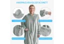 Good Nite Hoodie Decke Damen Flanell Kuscheldecke mit Ärmeln Hellgrau Bild 3