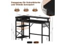 Oak&Tea Schreibtisch mit Monitorständer & Stauraum Braun/Schwarz Bild 1