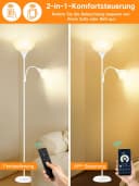 OUTON LED Stehlampe mit Fernbedienung, dimmbar, 2-in-1 Design, weiß Bild 5
