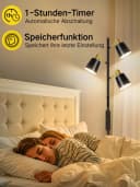 OUTON Stehlampe Dimmbar mit 3 Köpfen Schwarz Touch Fernbedienung Bild 4