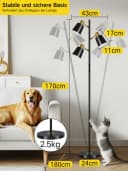 OUTON Stehlampe Dimmbar mit 3 Köpfen Schwarz Touch Fernbedienung Bild 5