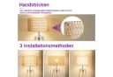 OUTON LED Stehlampe Dimmbar Rattan Akazienholz 2 Ablageflächen Bild 5