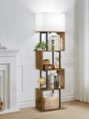 OUTON S-förmige Stehlampe mit Regal, 4 Ebenen, dimmbar, Fernbedienung Bild 1