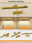 OUTON LED-Bilderleuchte 2er-Set Gold 270° verstellbar & Akku Bild 1