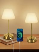 OUTON LED Tischleuchte Kabellos mit Akku & Farbwechsel Gold Bild 2