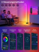 OUTON LED Stehlampe RGBCW Schwarz 168LEDs Musik-Sync App Fernbedienung Timer Bild 1