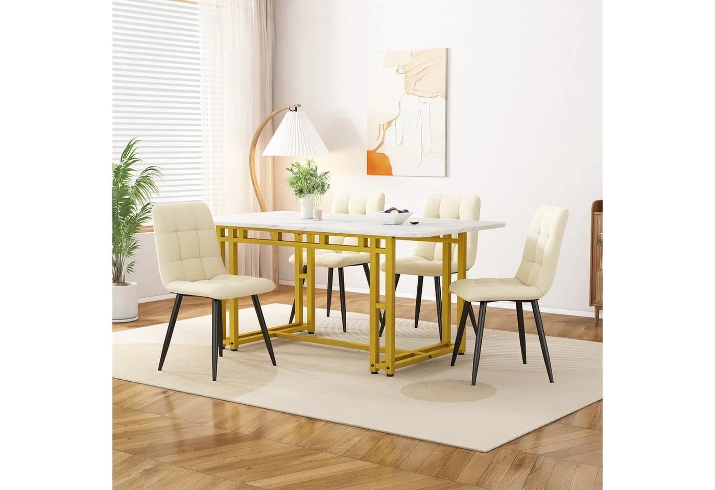 Luxuriöser Moderner Esstisch aus Metall und MDF - Bild 2