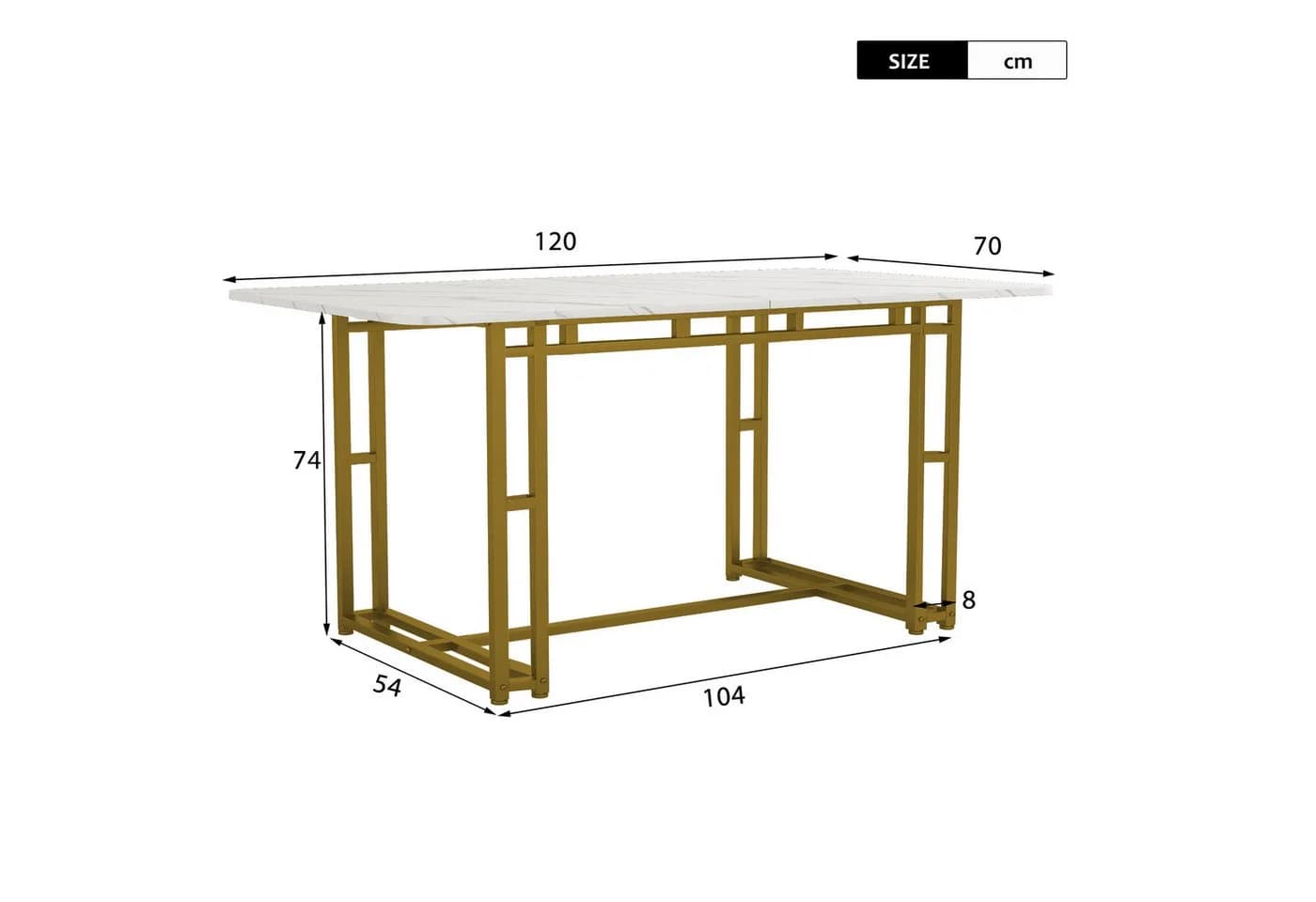 Luxuriöser Moderner Esstisch aus Metall und MDF - Bild 3