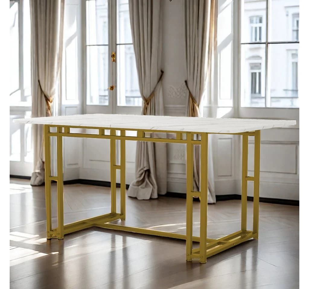 Luxuriöser Moderner Esstisch aus Metall und MDF - Bild 5