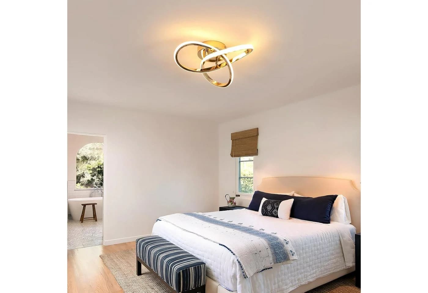 Riserva LED Deckenleuchte Kleeblatt Design Gold 30W 3000K Modern