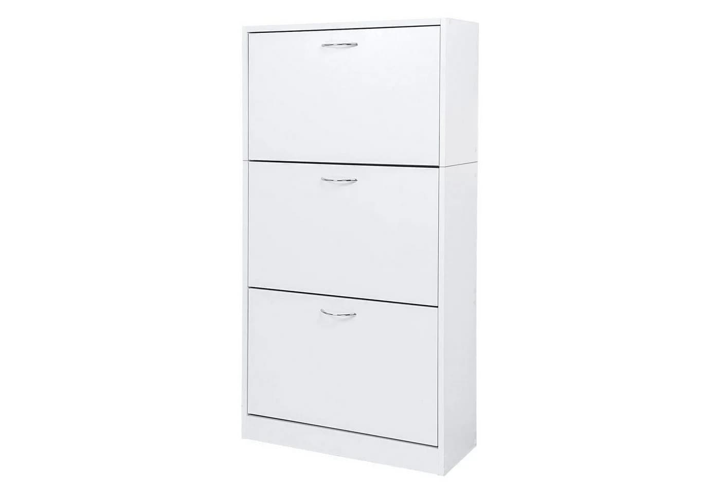 Mondeer Schuhschrank 3 Klappen 2 Schuhablagen 63 x 120 x 24 cm - Bild 2