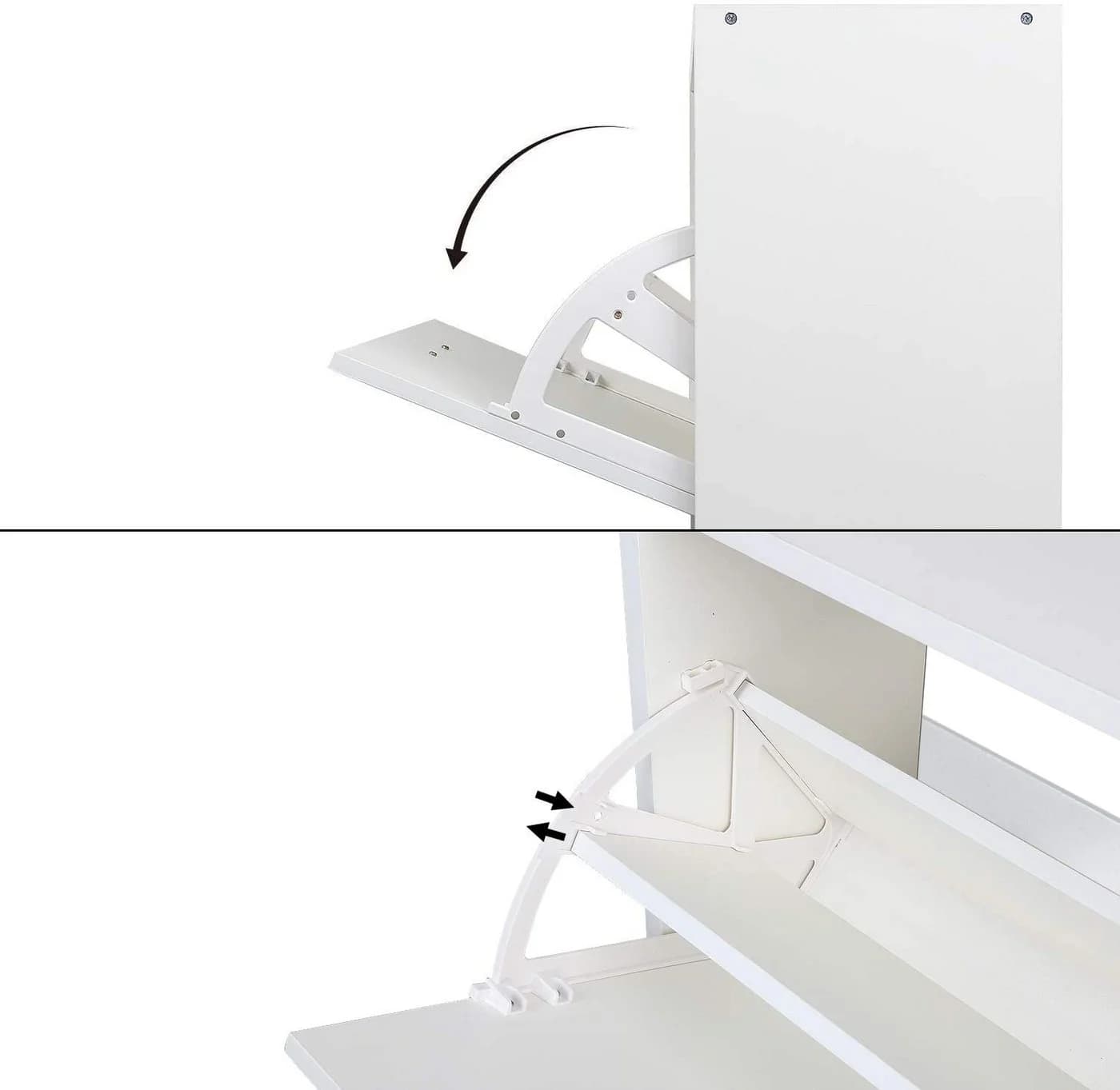 Mondeer Schuhschrank 3 Klappen 2 Schuhablagen 63 x 120 x 24 cm - Bild 3