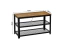 Mondeer Schuhbank Schuhregal Eisen-Holz Schuhschrank 73 x 45 x 30 cm Bild 4