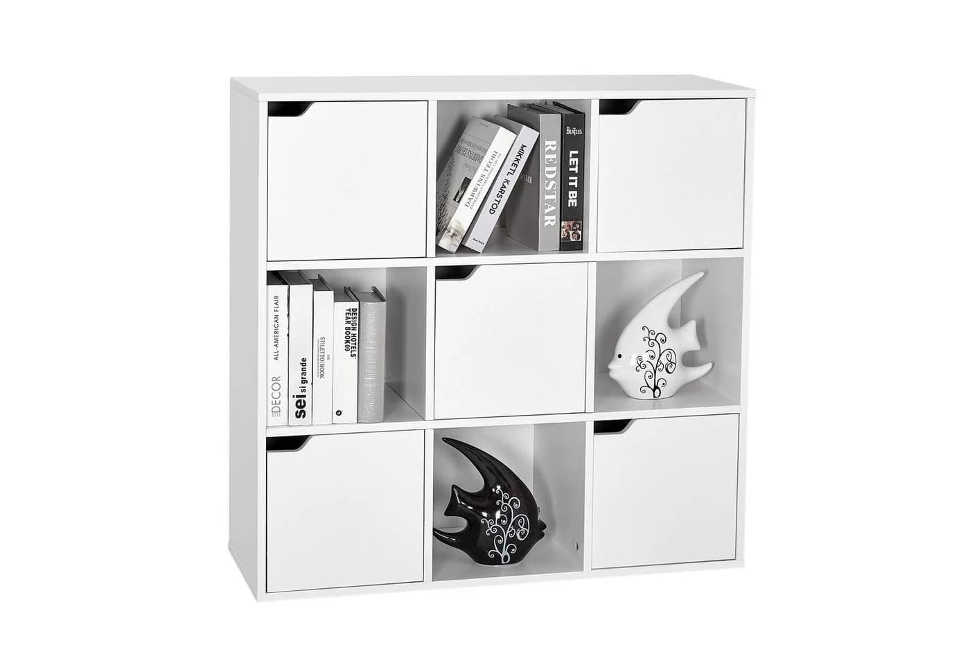 Mondeer Bücherregal Bücherschrank 9 Fächer mit 5 Türen Modern - Bild 5