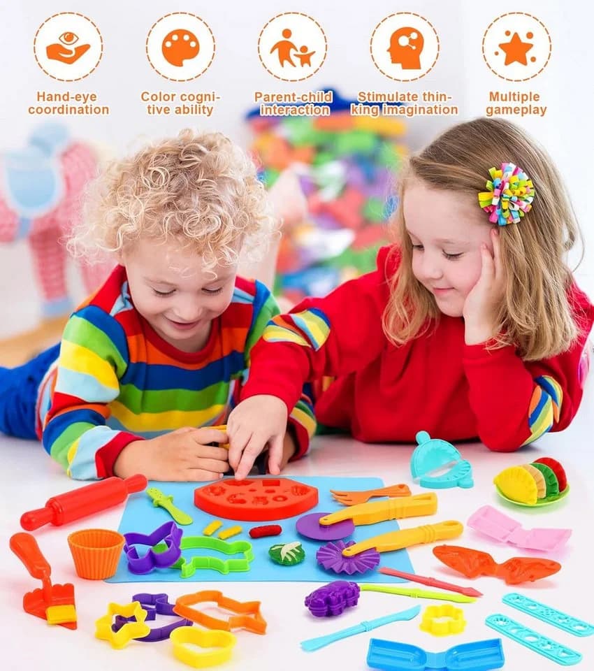 POPOLIC Knete Zubehör 48-teilig für Kinder Küchenspielzeug - Bild 5