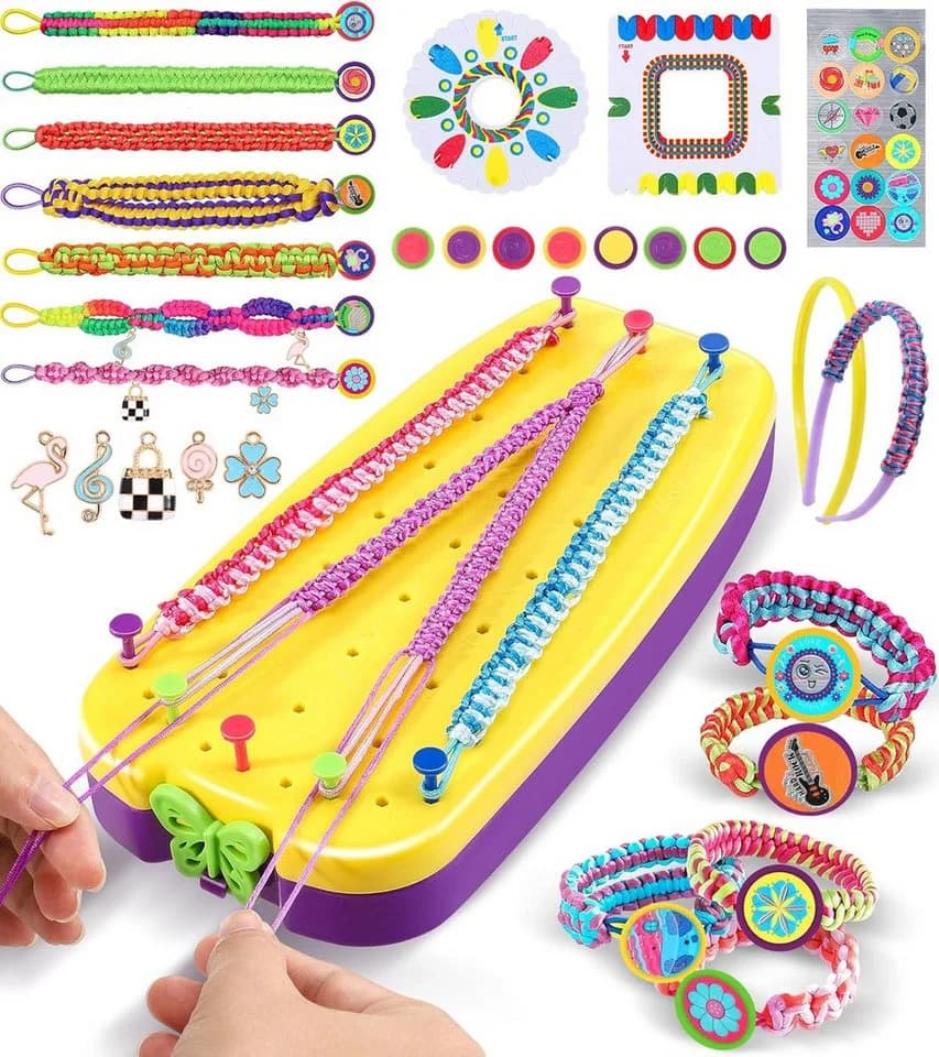 POPOLIC Kreativset Freundschaftsbänder Bastelset für Mädchen mit 40 Threads - Bild 2