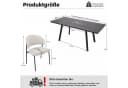 Jiexi Essgruppe Ausziehbar 140-180cm MDF Dunkelrhein-Optik & Cord Stühle Bild 3