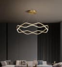 Ailiebe Design LED Pendelleuchte 40cm Gold Dimmbar Fernbedienung Bild 1