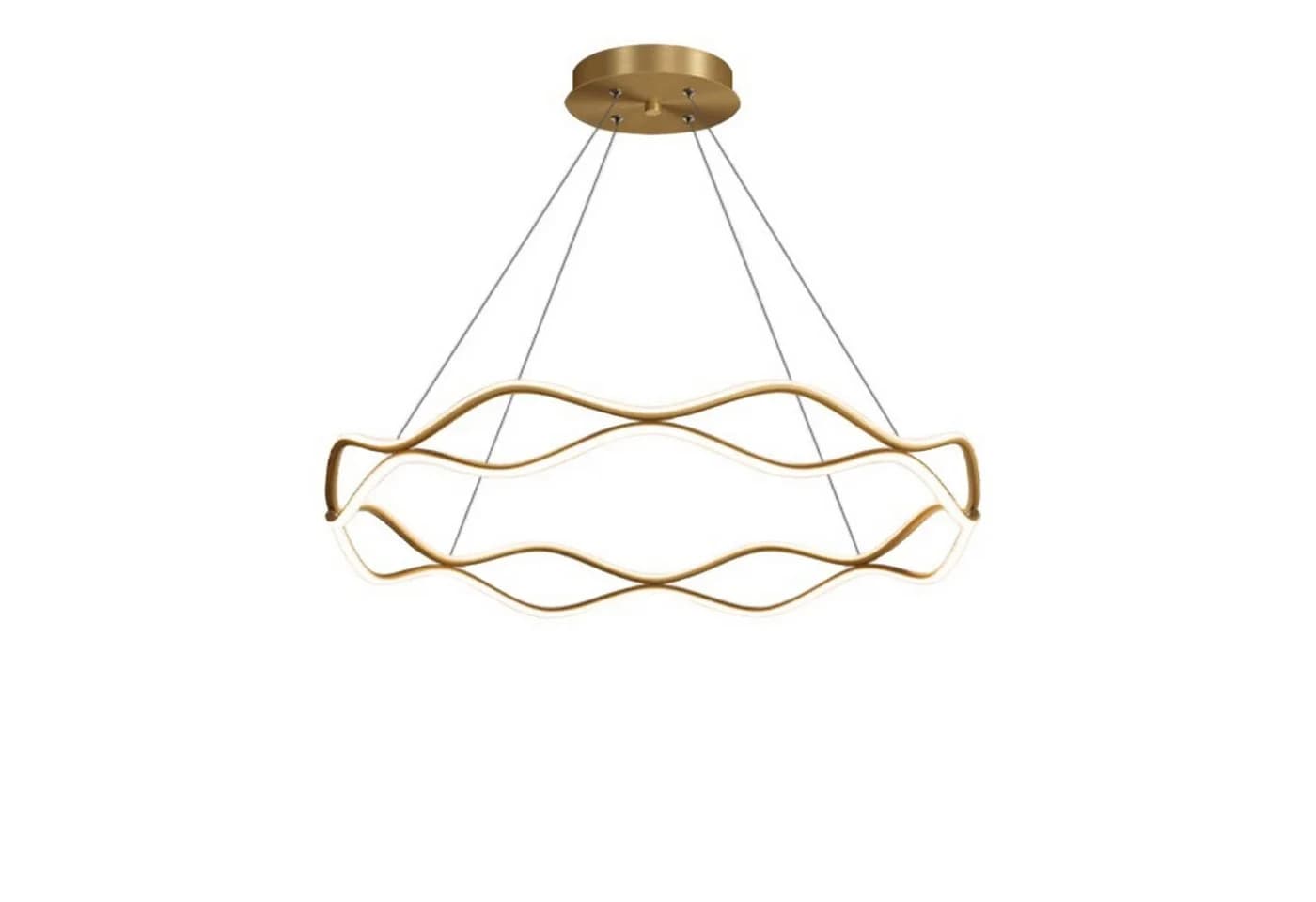 Ailiebe Design LED Pendelleuchte 40cm Gold Dimmbar Fernbedienung - Bild 4