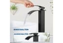 Refttenw Waschtischarmatur Wasserfall Wasserhahn Mattschwarz Edelstahl Bild 3