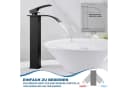 Refttenw Waschtischarmatur Wasserfall Wasserhahn Mattschwarz Edelstahl Bild 4