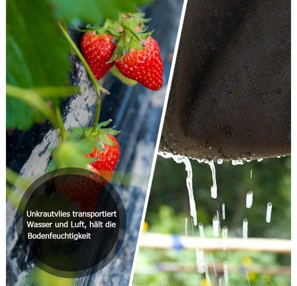 YOLEO Unkrautvlies Gartenvlies 10m² Schwarz Wasserdurchlässig - Bild 4