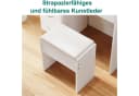 OUNUO Schminktisch Frisiertisch mit Spiegel Hocker und 4 Schubladen Kosmetiktisch Weiß Bild 5