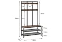 OUNUO Garderobe Garderobenständer mit Sitzbank und Schuhregal Bild 5