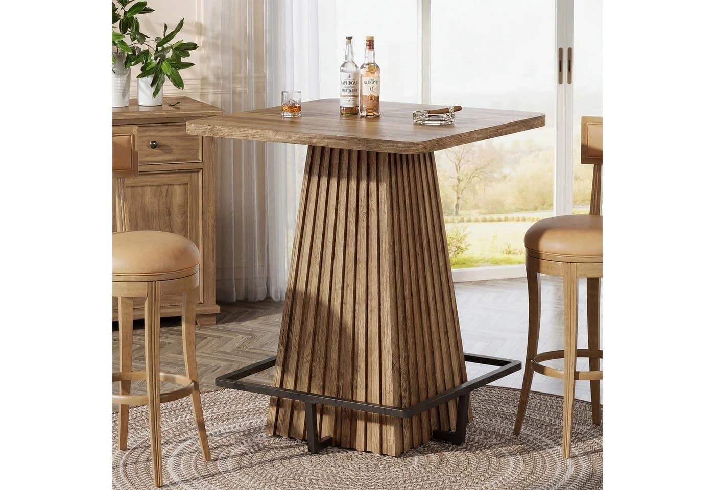Tribesigns Bartisch 95 cm Stehtisch Braun Landhausstil - Bild 2