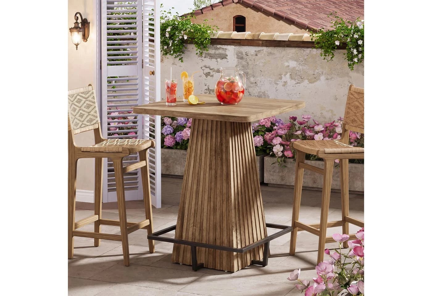 Tribesigns Bartisch 95 cm Stehtisch Braun Landhausstil - Bild 5