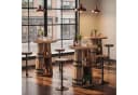 Tribesigns Bartisch 90 cm rund Braun Schwarz Metall Bild 5