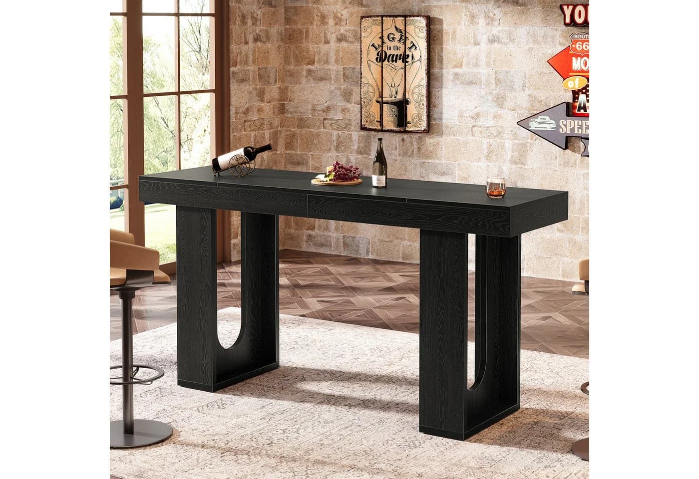 Tribesigns Bartisch Extralang 180 cm Schwarz - Bild 3