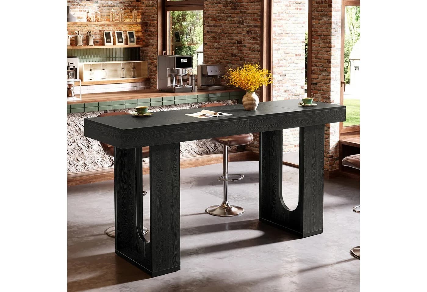 Tribesigns Bartisch Extralang 180 cm Schwarz - Bild 4