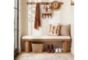 Tribesigns Sitzbank Massivholz 120cm Braunes Boucle-Polster Bild 2
