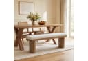 Tribesigns Sitzbank Massivholz 120cm Braunes Boucle-Polster Bild 5