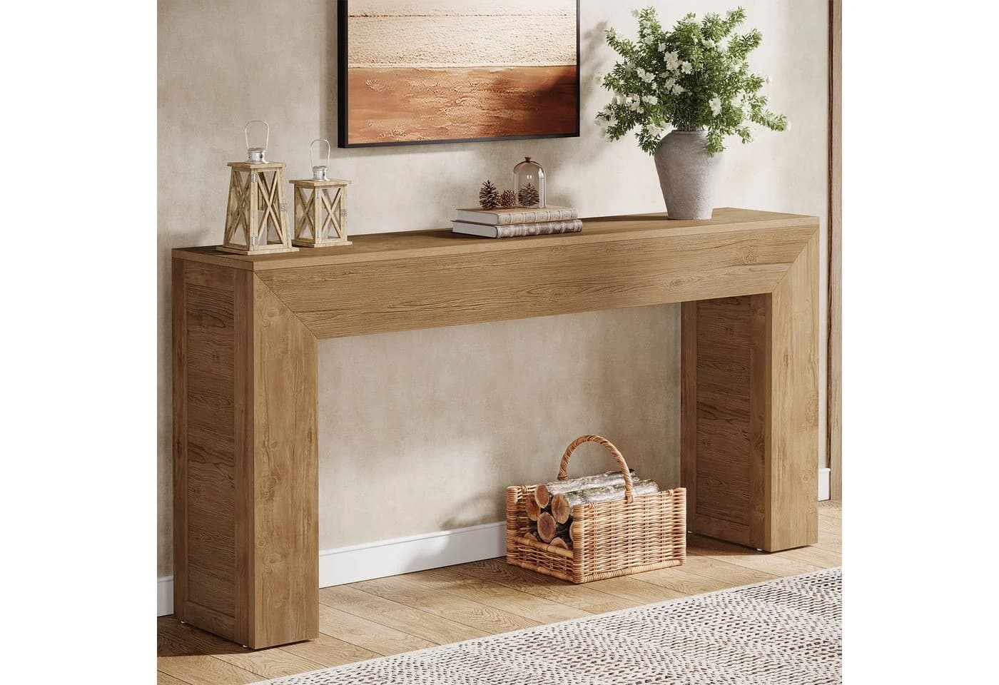 Tribesigns Konsolentisch 160 cm Hellbraun Holz