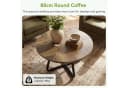 Tribesigns Runder Couchtisch 80 cm Braun Holz Metall Bild 5