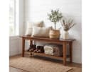 Tribesigns Schuhbank 140 cm Holz Aufbewahrungsbank Braun Bild 2